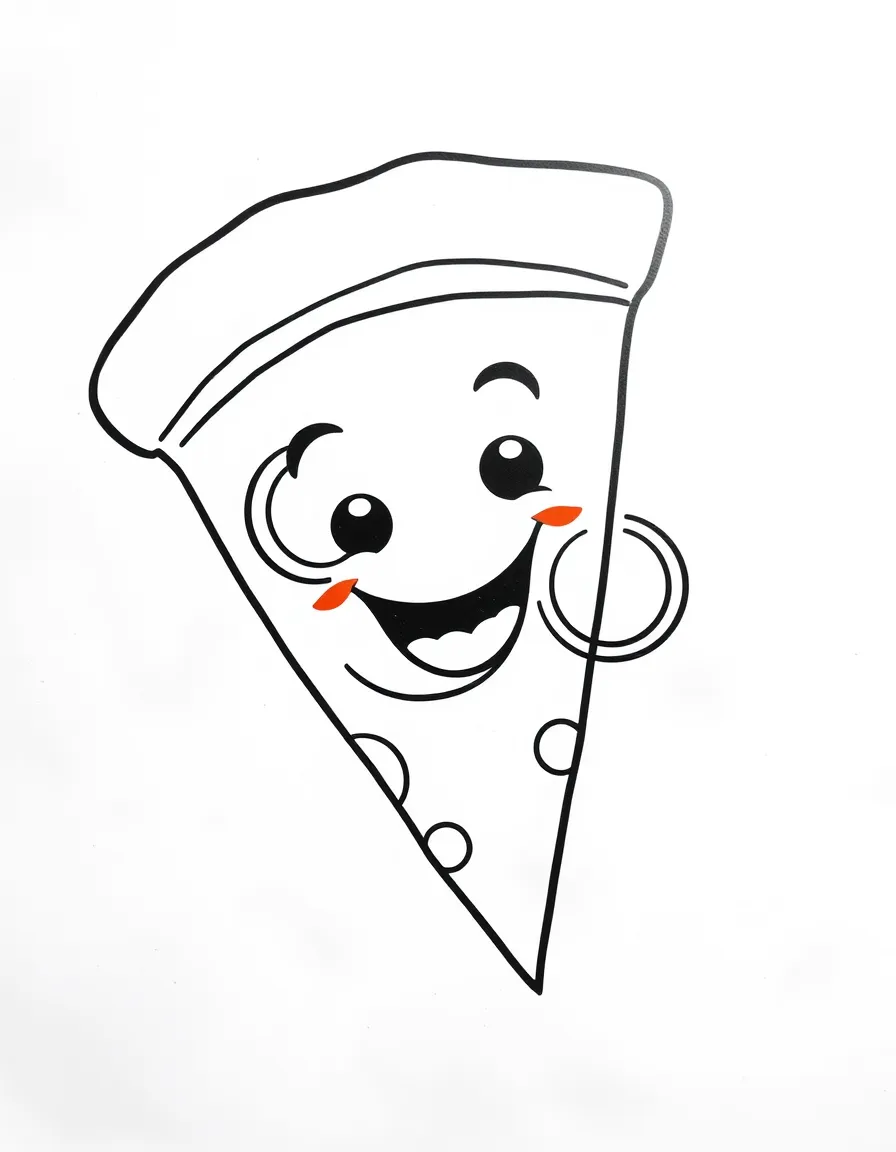 A cheerful slice of pizza with pepperoni.