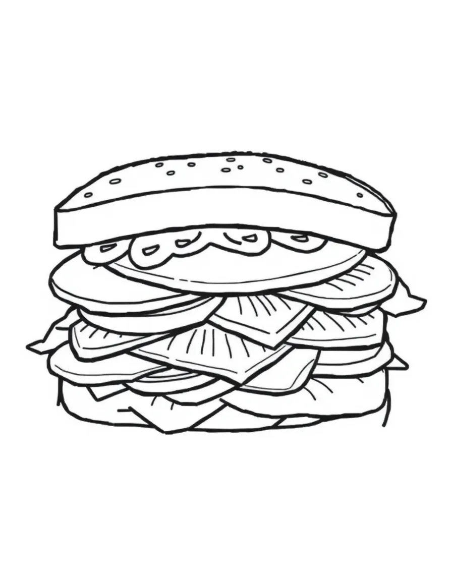 A proud sandwich with fillings.