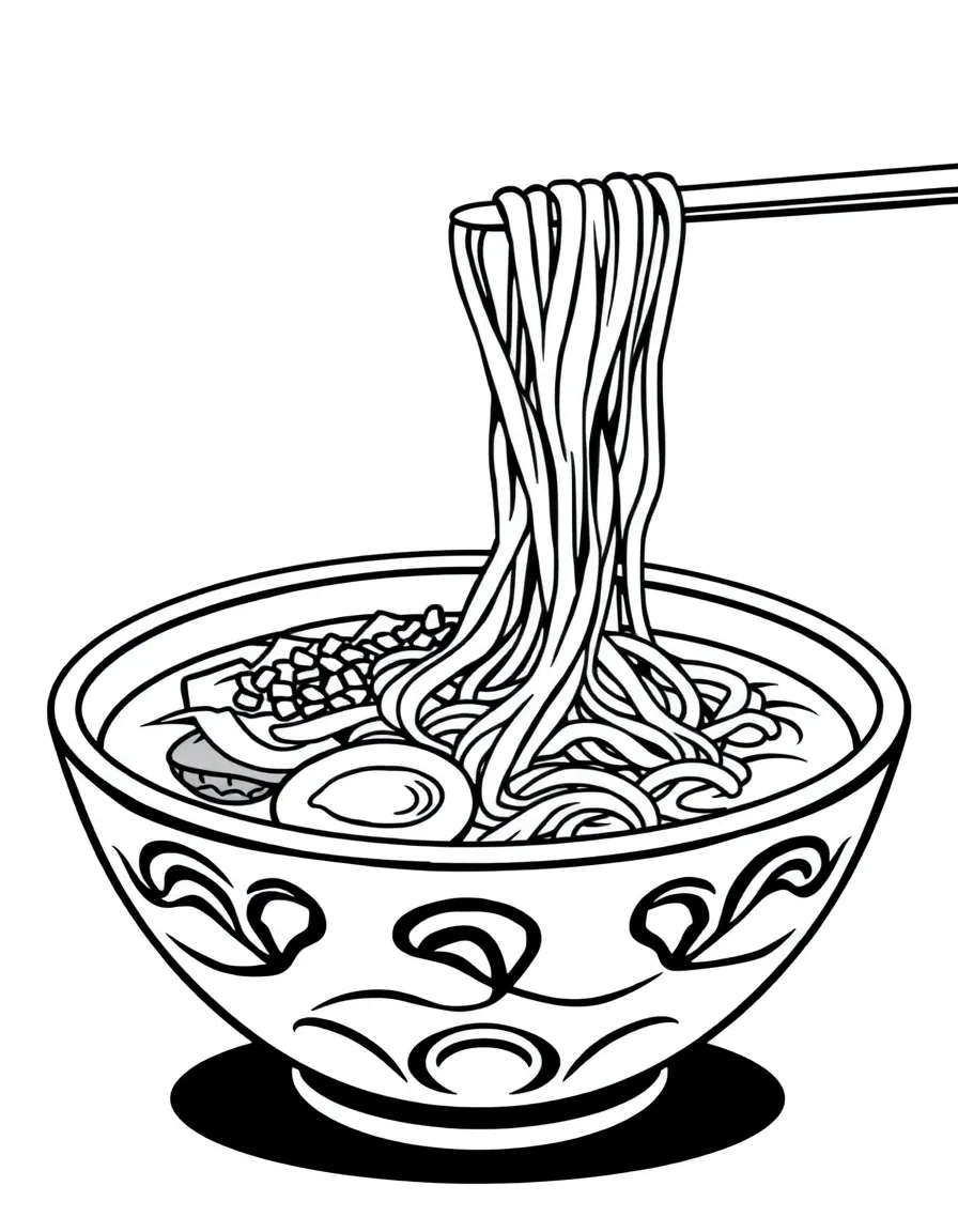 A proud bowl of ramen with noodles.