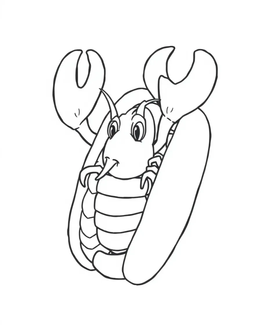 A happy lobster roll with a buttery bun.