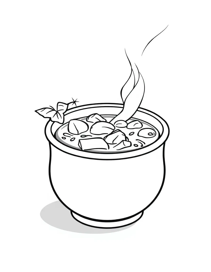 A tiny gumbo with a rich broth.
