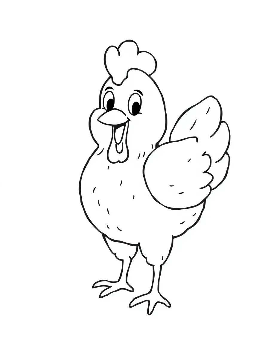A happy fried chicken with crispy skin.