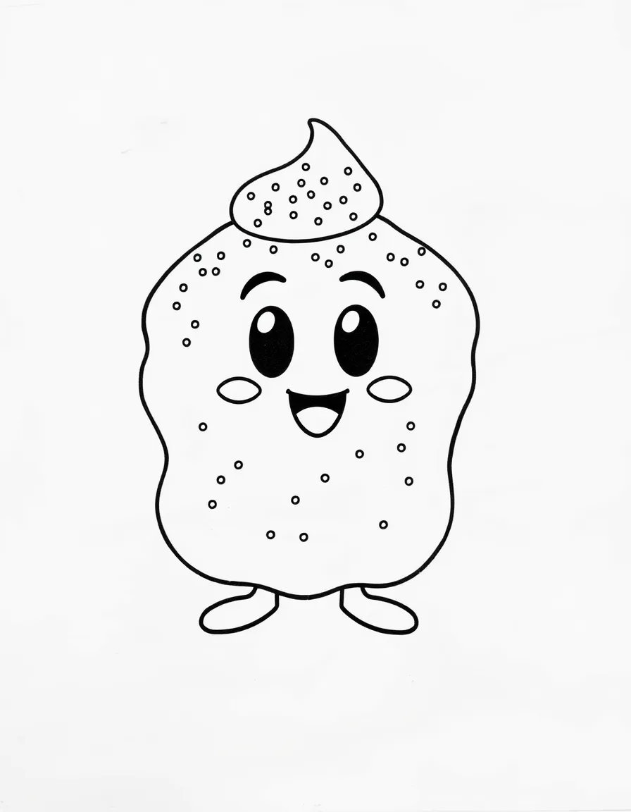 A proud beignet with powdered sugar.