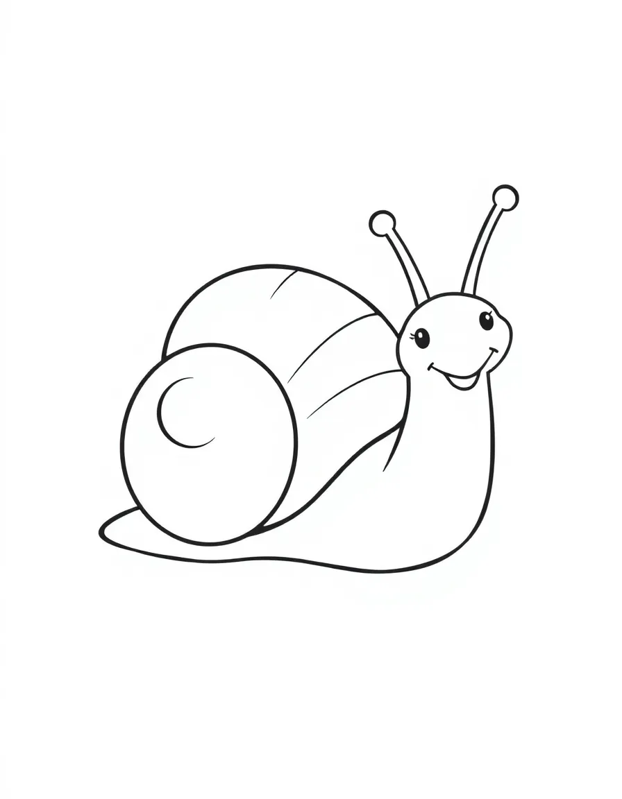 A friendly escargot with a little shell.