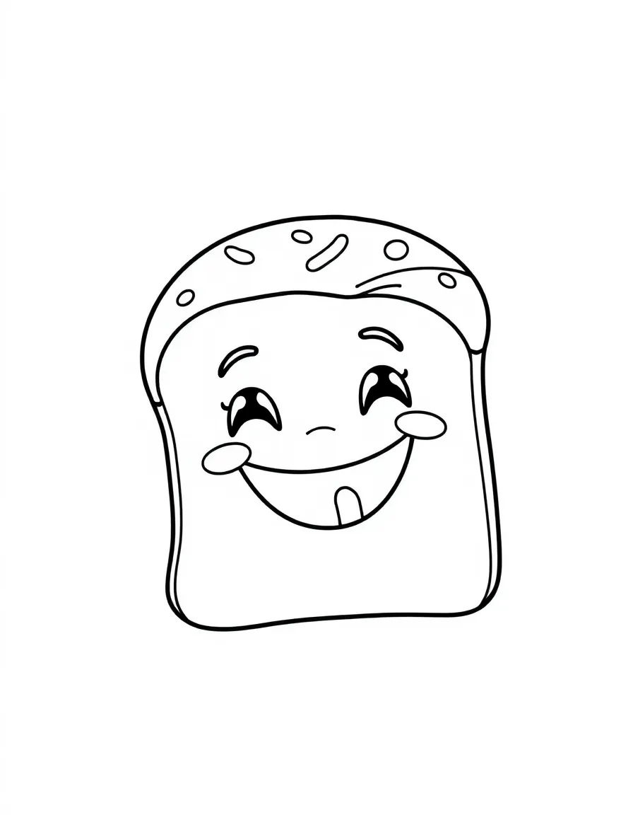 A cheerful pain au chocolat with a big smile.