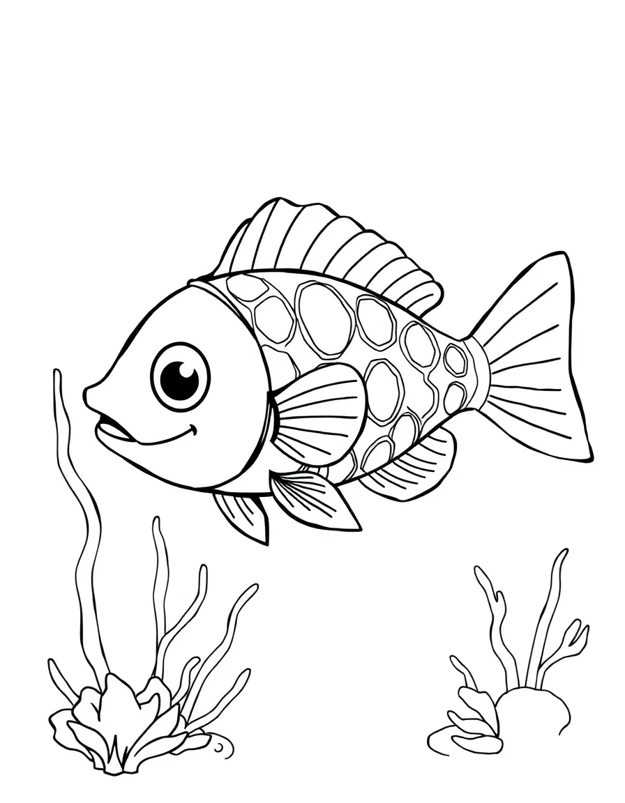 A silly waterzooi with a swimming fish.