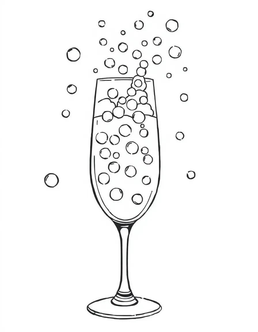 A bubbly cava with many bubbles.