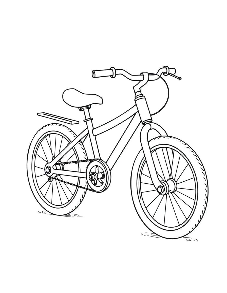 A wobbly bicycle with training wheels, ready for a first ride.
