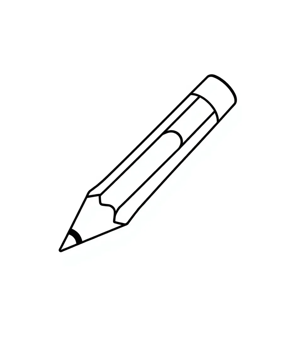 A pointy pencil with an eraser, ready to draw.