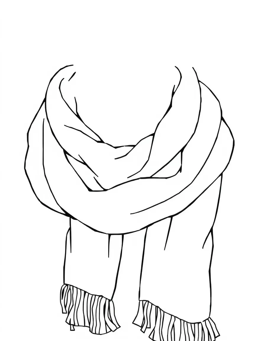 A soft scarf wrapped around a neck.