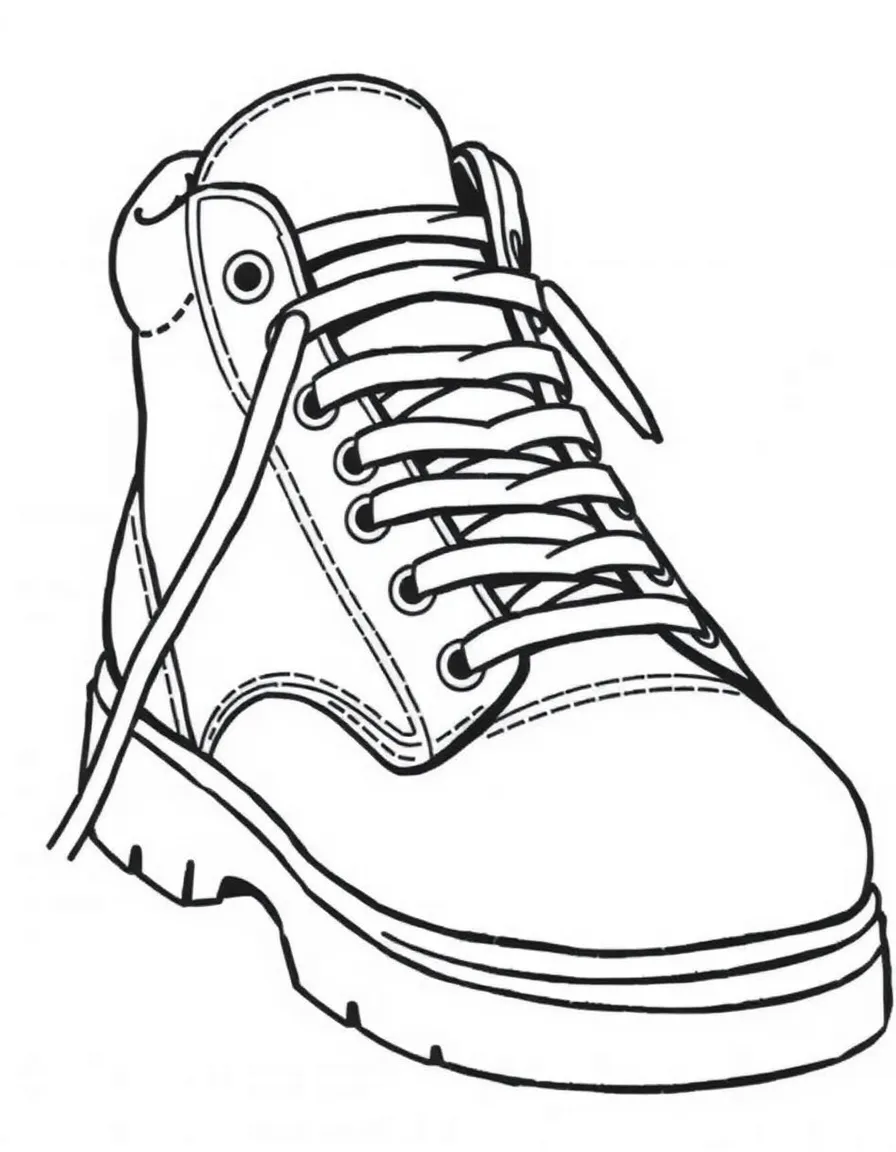 A sturdy shoe with laces.