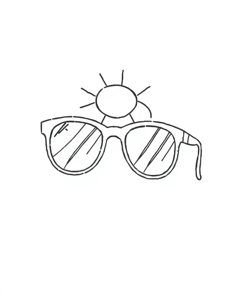 A sunny sunglass with a happy reflection.