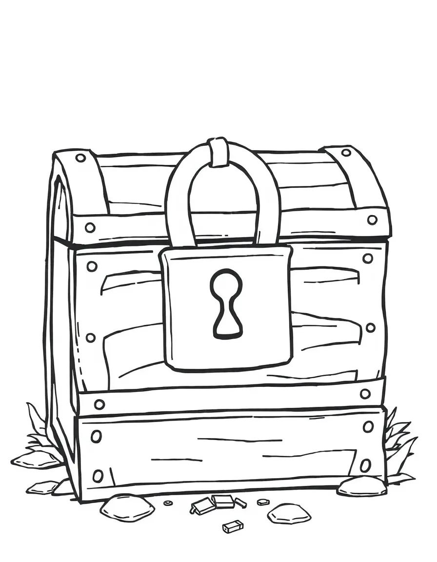 A strong lock protecting a treasure chest.