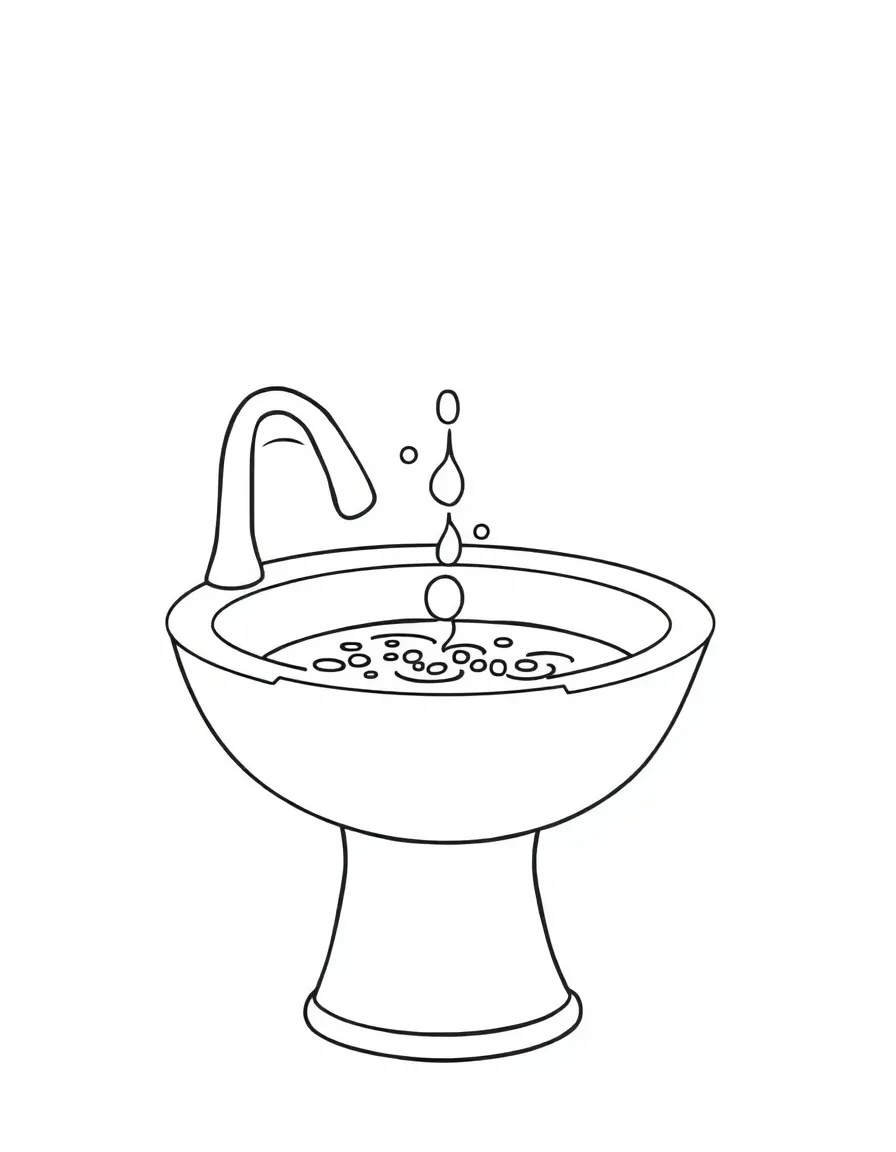 A bubbly sink with water running.