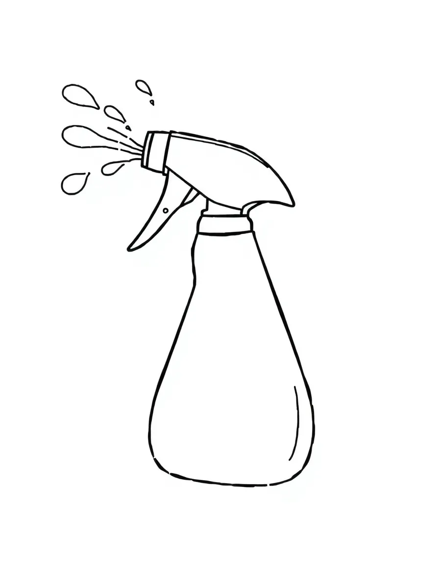 A squishy spray bottle squirting water.