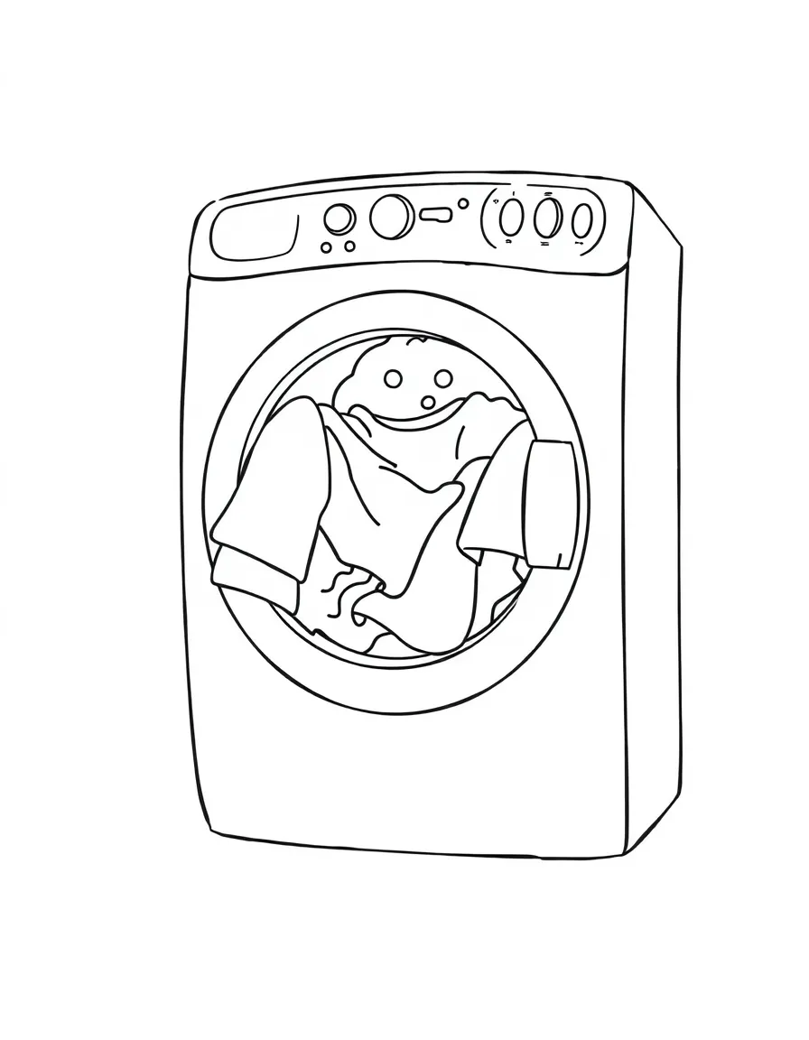 A bubbly dryer tumbling clothes.