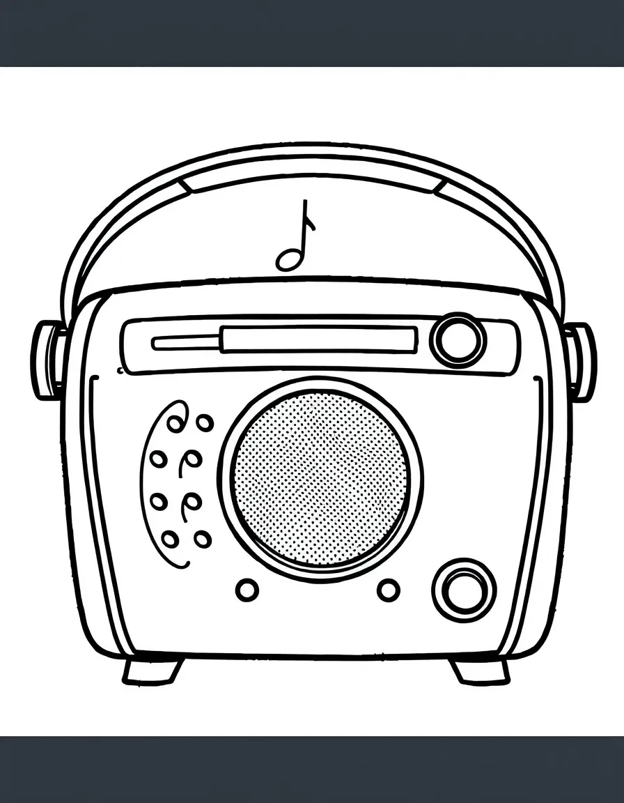 A singing radio with a happy tune.