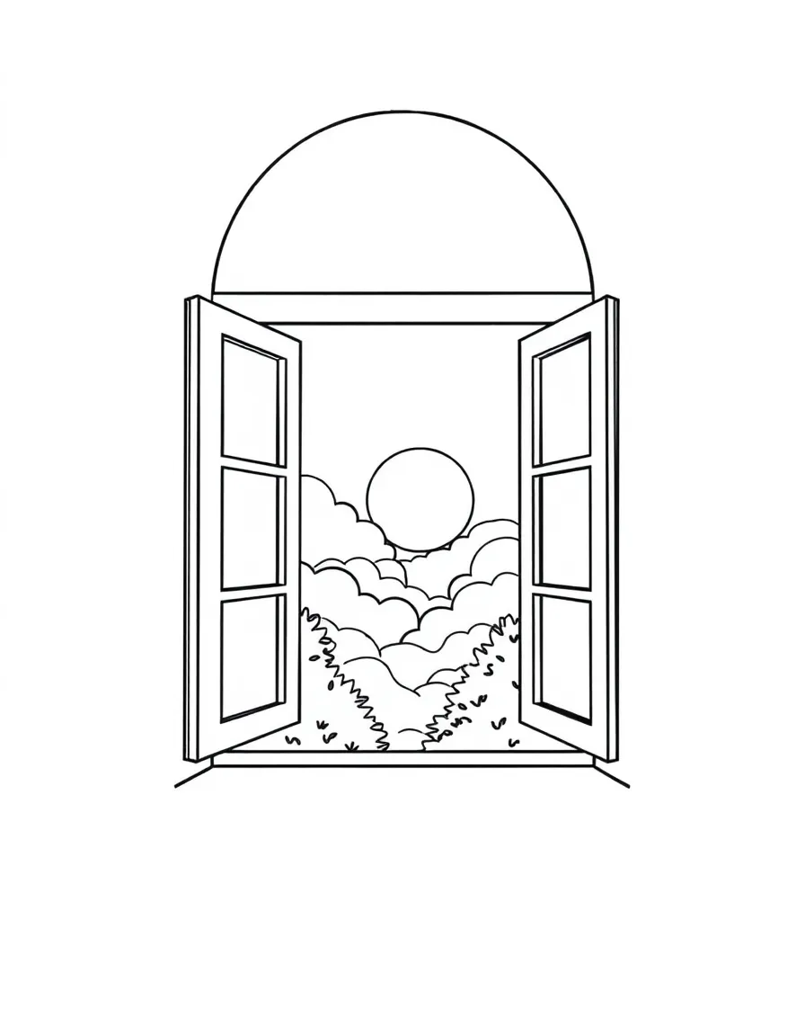 A clear window looking out at a sunny day.