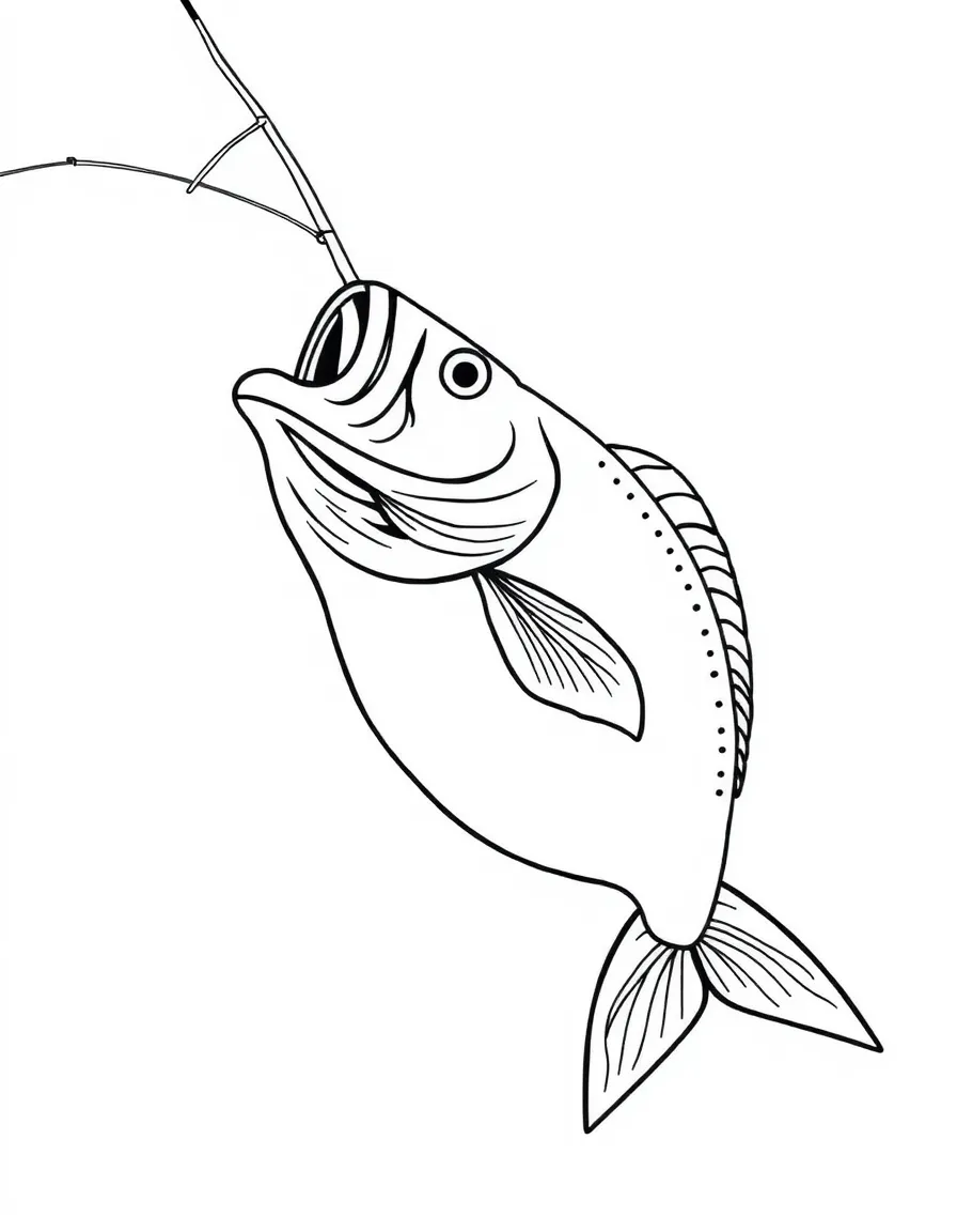 A strong fishing rod catching a fish.