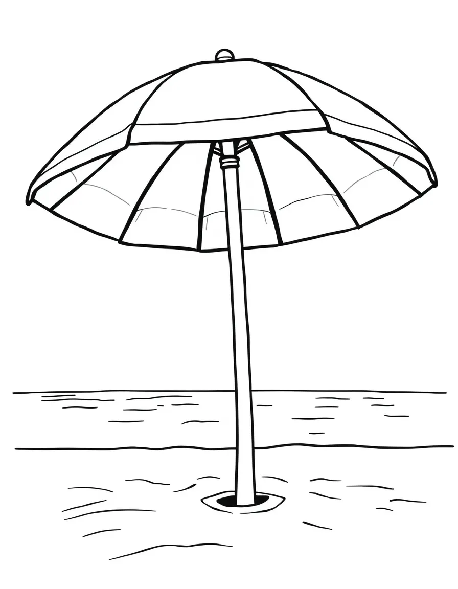 A strong beach umbrella shading from the sun.