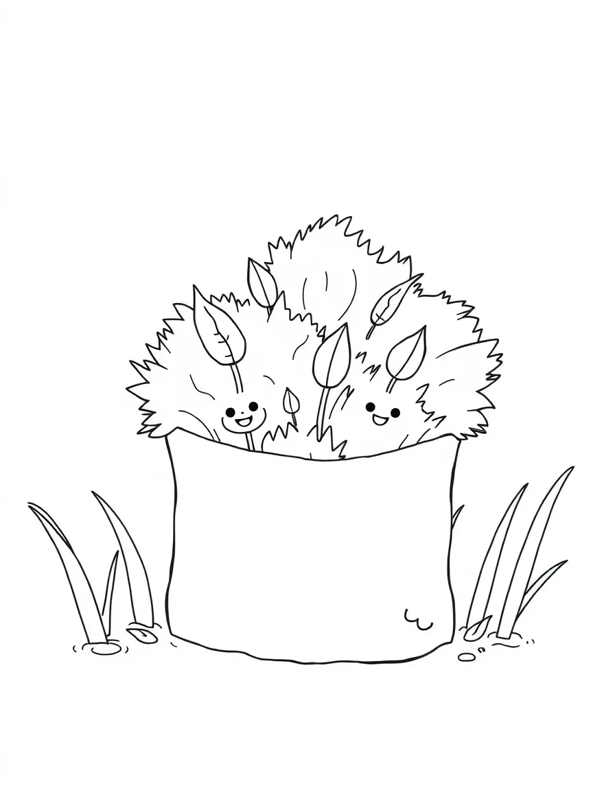 A fluffy seed packet with little happy seeds.