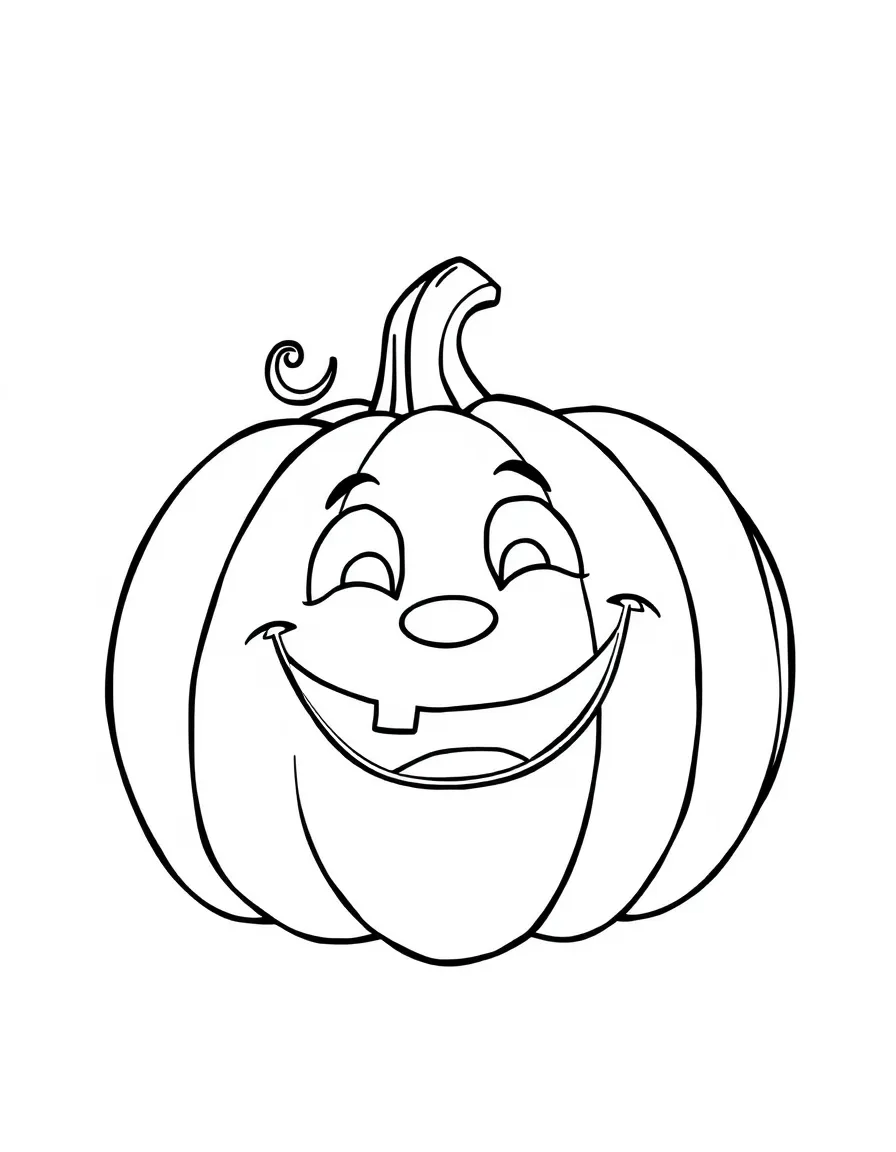 A bouncy pumpkin with a happy face.