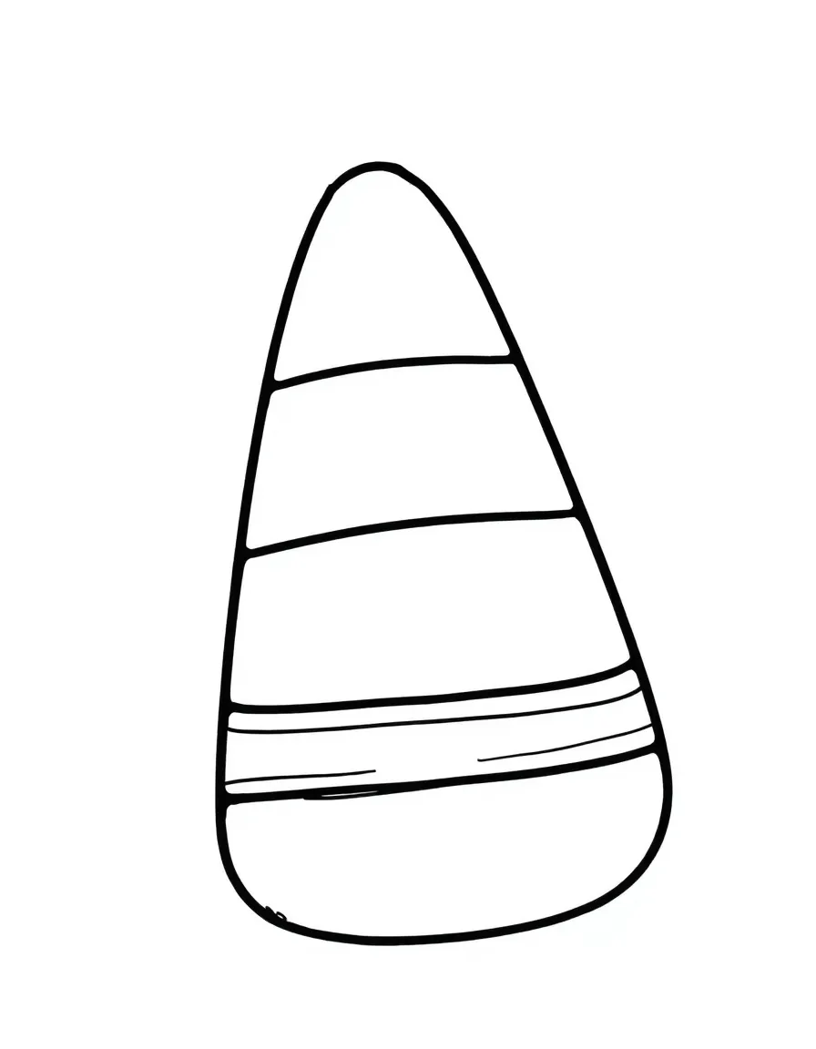 A yummy candy corn with stripes.