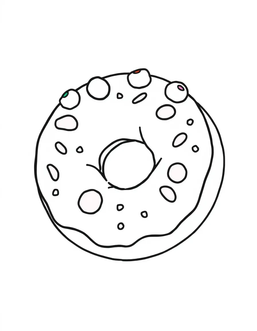 A delicious donut with colorful frosting.