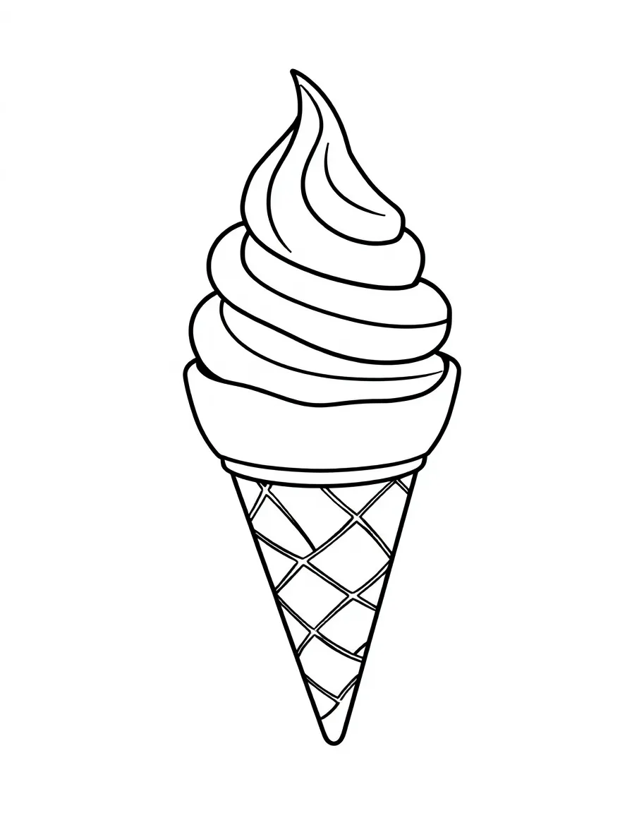 A tasty ice cream cone with a scoop of ice cream.