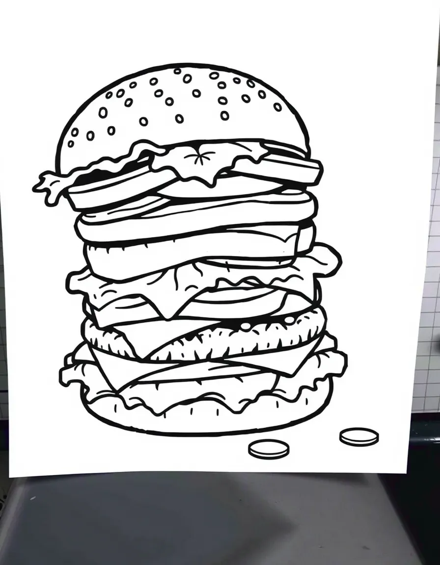 A juicy hamburger with all the fixings.