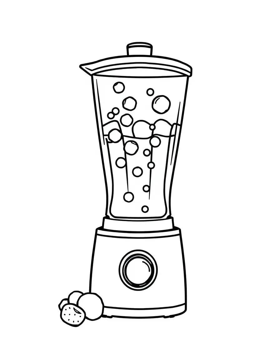 A bubbly blender making a smoothie.