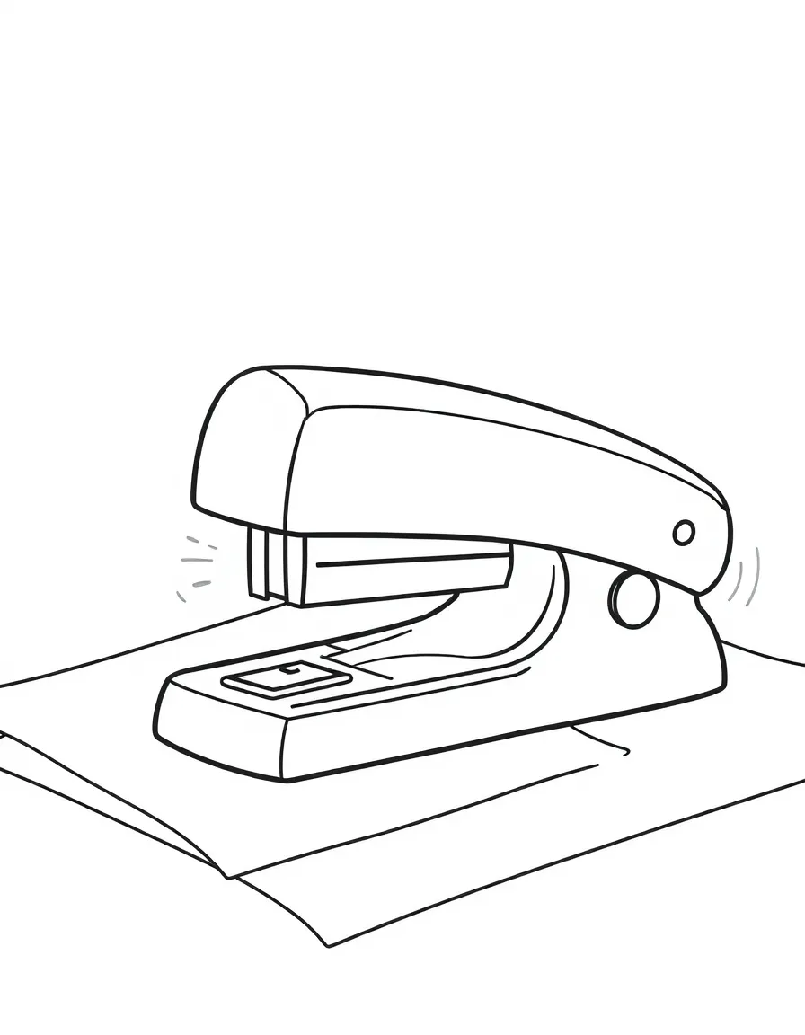A clicking stapler stapling papers.