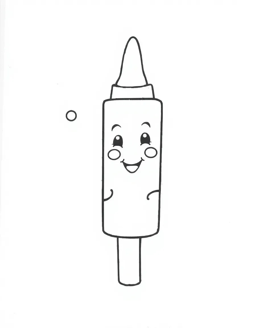 A bubbly glue stick with a happy face.