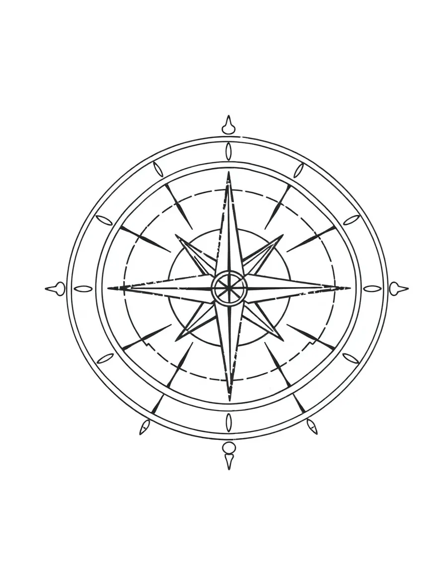 A pointy compass drawing circles.
