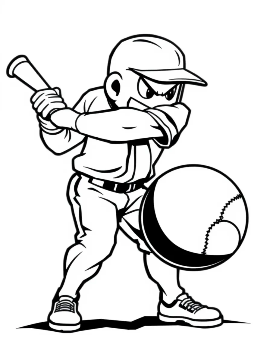 A strong baseball bat hitting a ball.