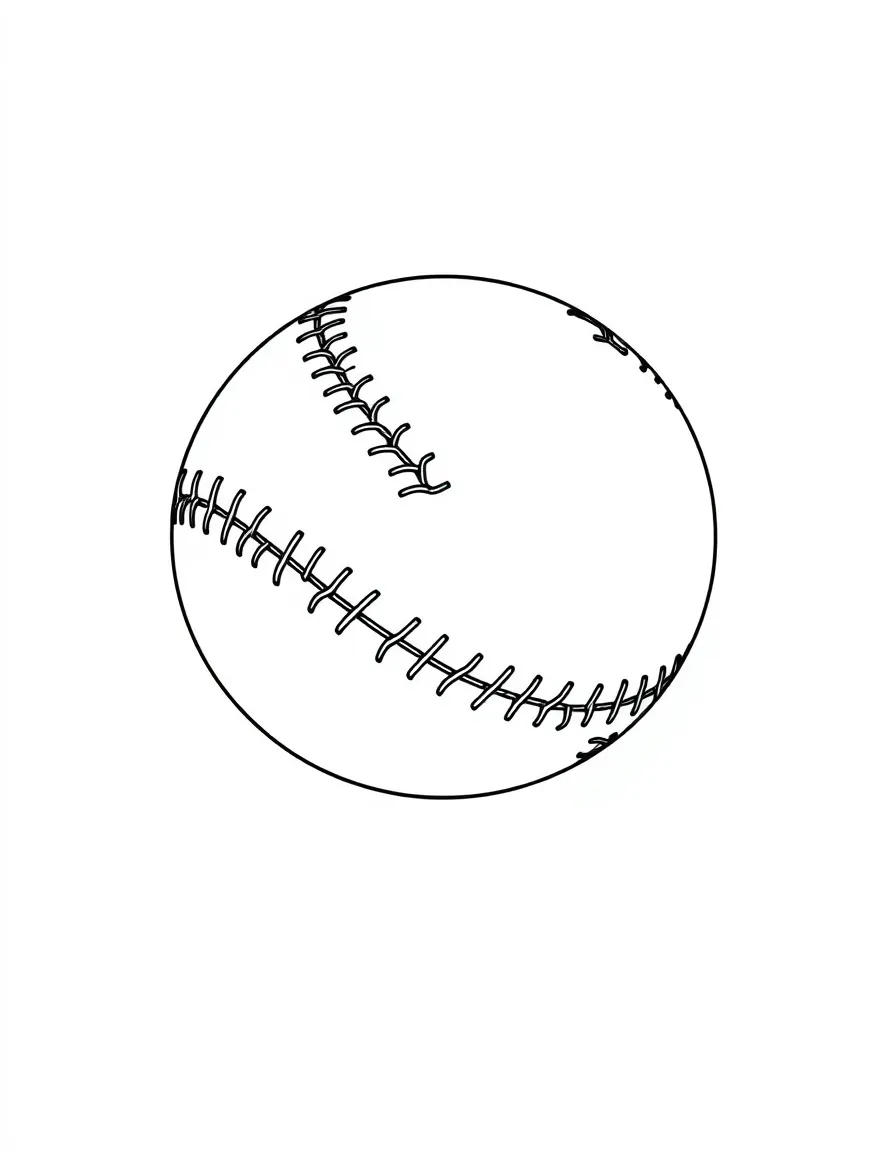 A round baseball flying through the air.