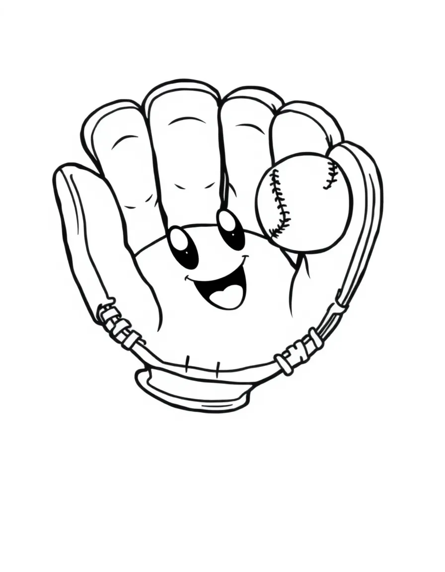 A friendly baseball glove catching a ball.