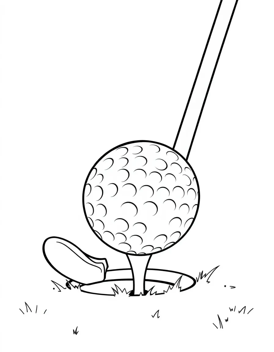 A happy golf ball being putted.