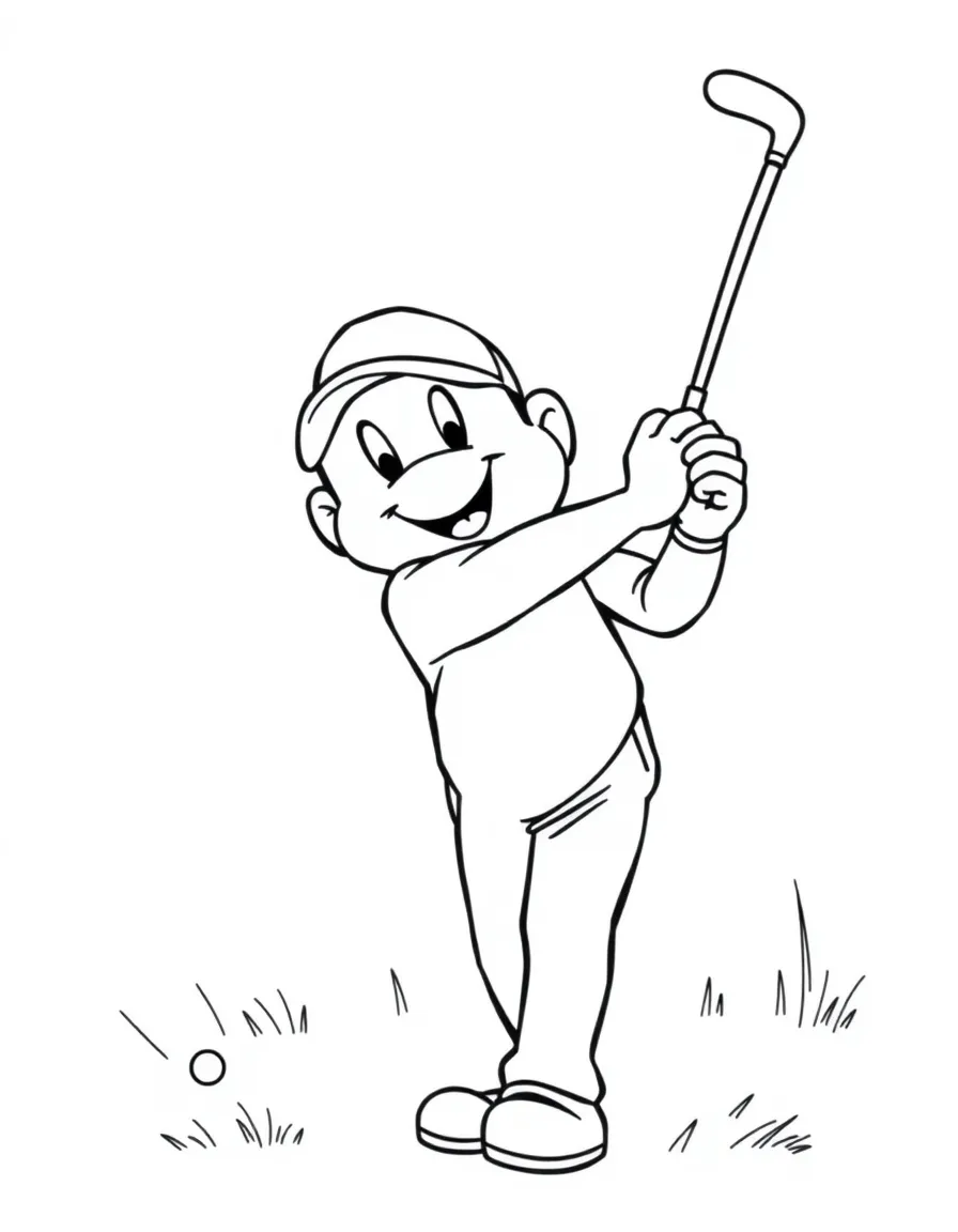 A pointy golf club swinging.