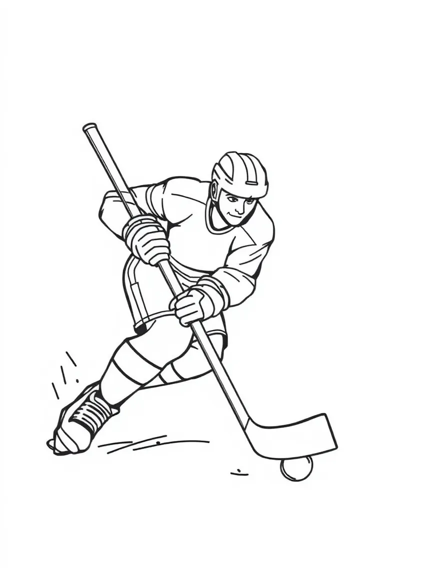 A strong hockey stick hitting a puck.