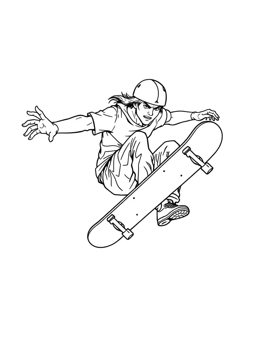 A strong skateboard with cool tricks.
