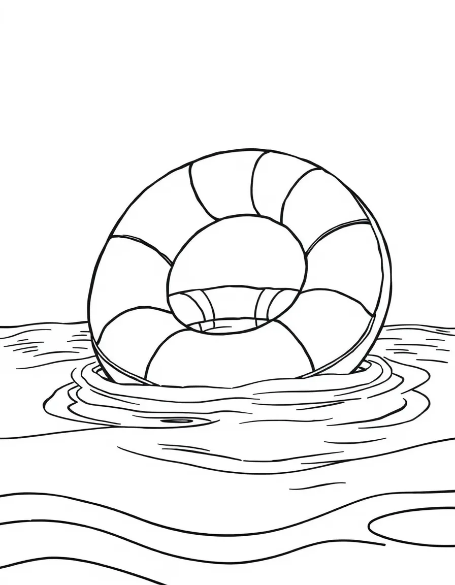 A bouncy inner tube floating on water.