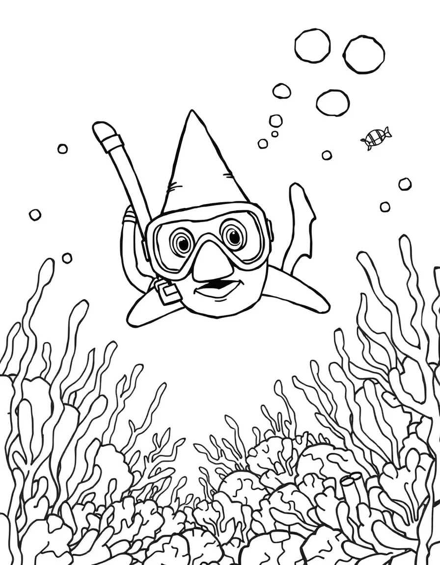 A pointy snorkel exploring underwater.