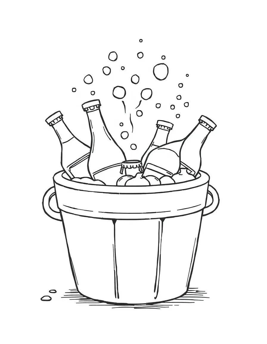 A bubbly cooler full of drinks.