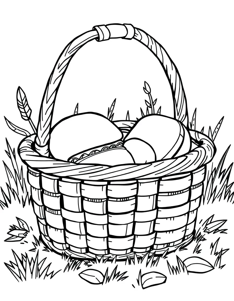 A sturdy picnic basket with sandwiches.