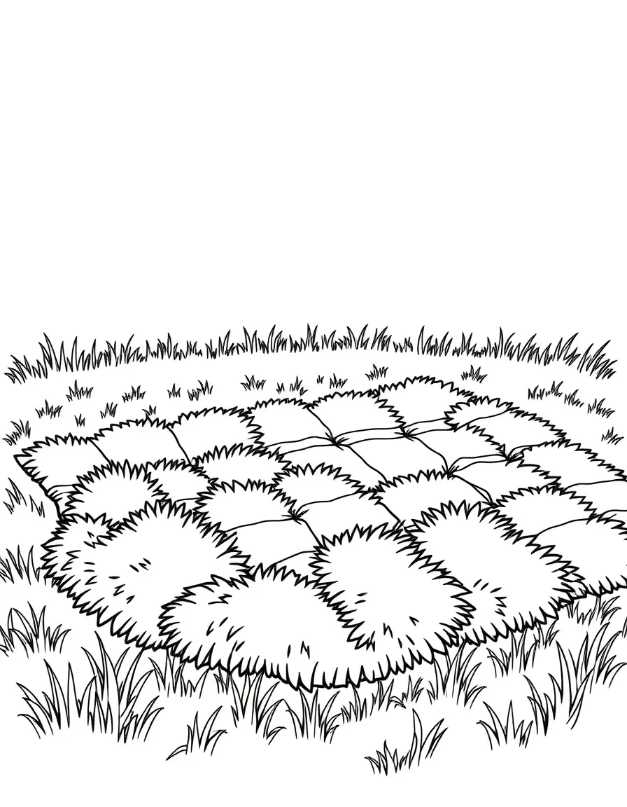 A fluffy picnic blanket spread on the grass.