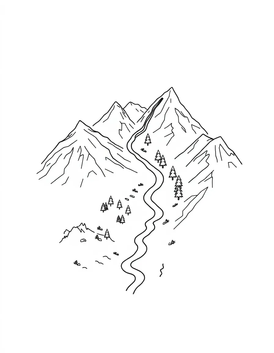A friendly map showing a hiking path.