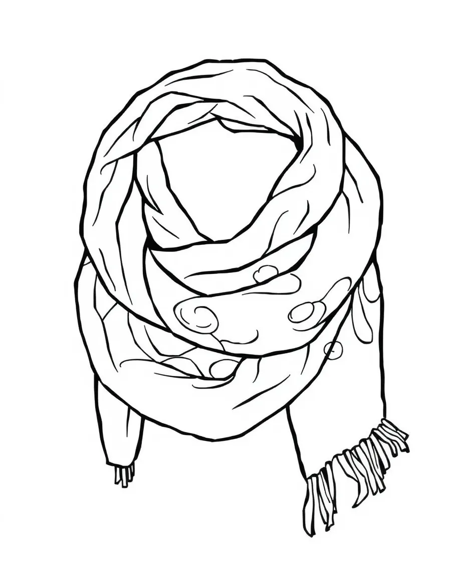 A cozy scarf wrapped around a neck.