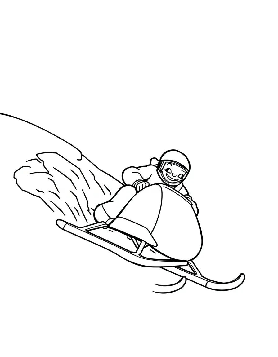 A speedy sled sliding down a hill.