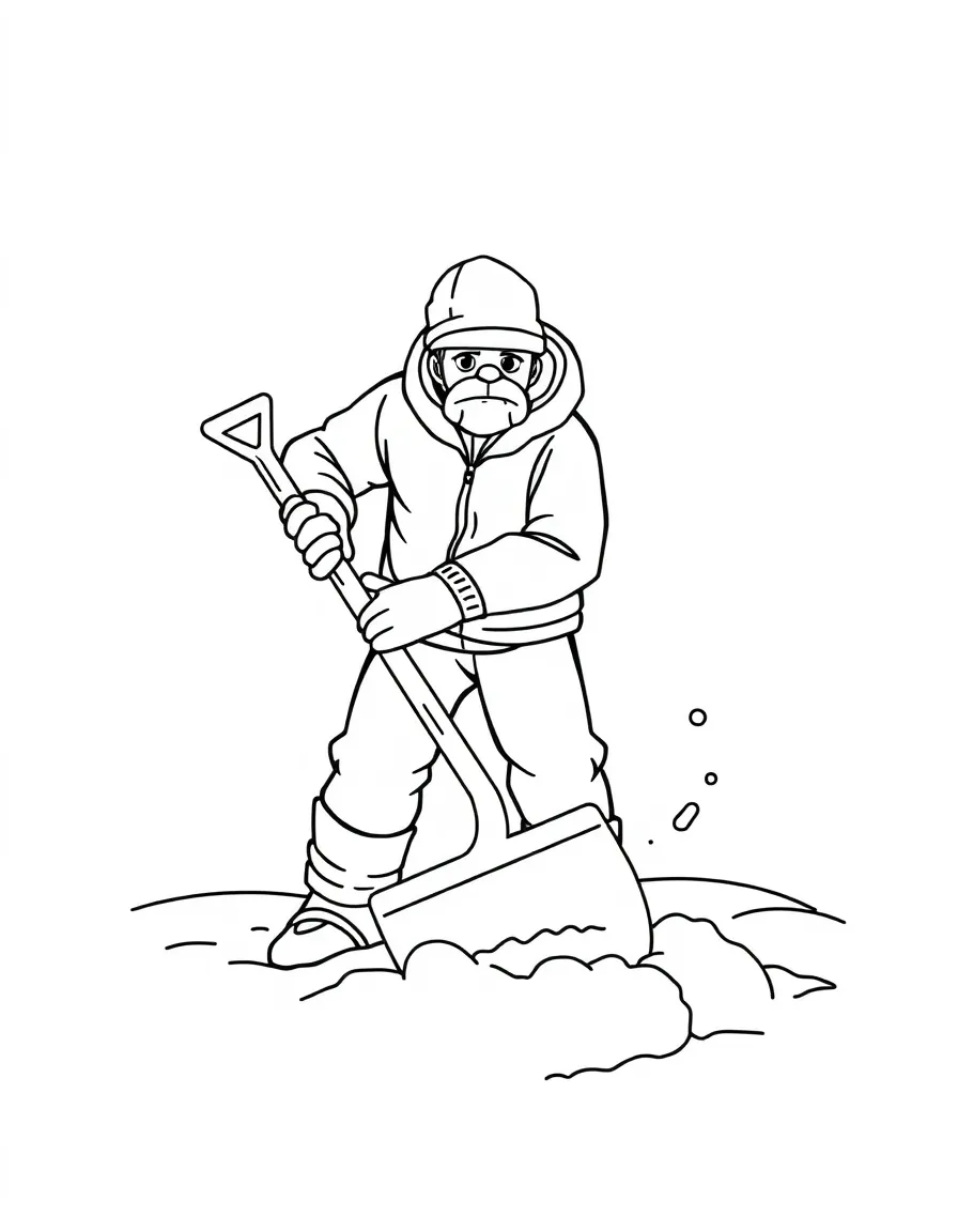 A strong snow shovel clearing snow.